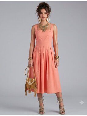 Soolinen Pleated Cottagecore Cotton Dress M Resortwear Prairie Artsey Modesty